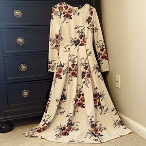 SHEIN white dress with floral print.